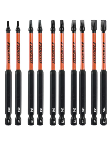 Juego de 10 Puntas Cuadradas LOZAGU de Acero S2 10.16 cm