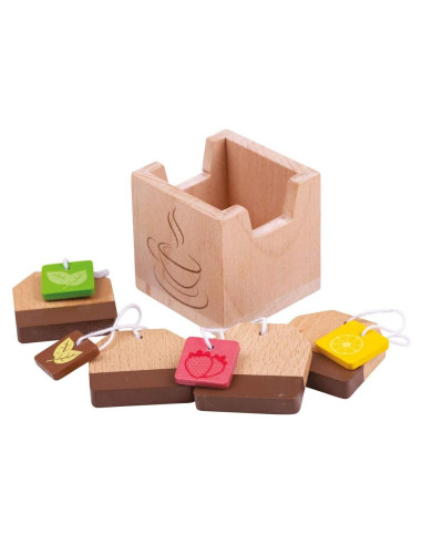 Bolsitas de Té de Madera Bigjigs Toys - Set de 5 Piezas