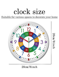 Reloj de Aprendizaje XFM Silencioso 20.32 cm para Niños 2