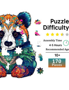 Rompecabezas de Madera Panda Jigfoxy 170 Piezas 24.4x29cm 2