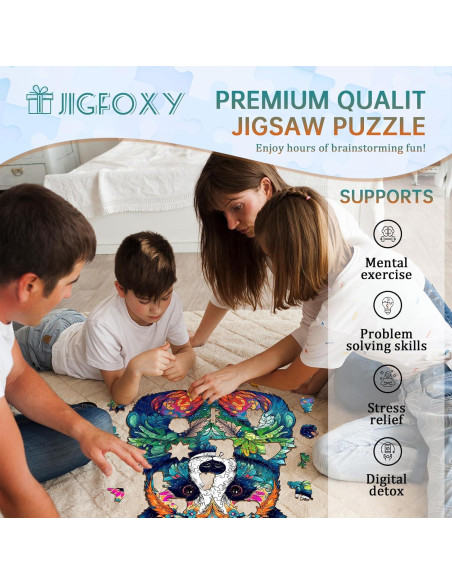 Rompecabezas de Madera Panda Jigfoxy 170 Piezas 24.4x29cm
