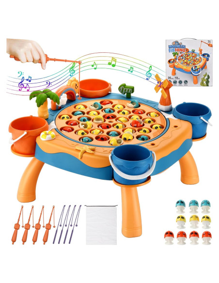 Juego de Pesca Magnético Jovarous 45 Peces 8 Cañas 0.95kg Juego de Pesca Magnético Jovarous 45 Peces 8 Cañas 0.95kg