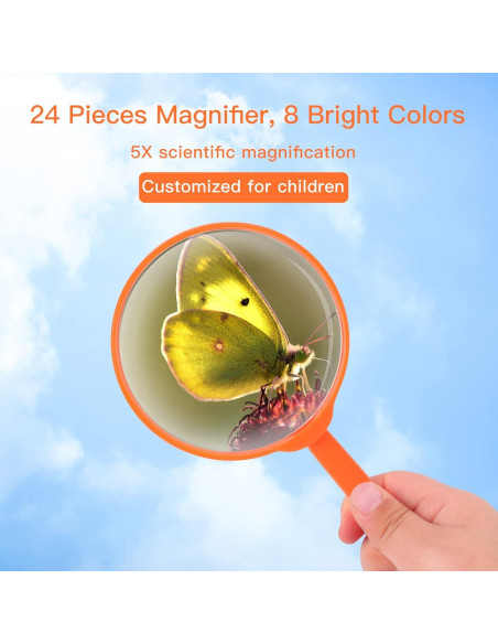 Gafas de Aumento para Niños IRCHLYN 24 Piezas 5X Coloridas