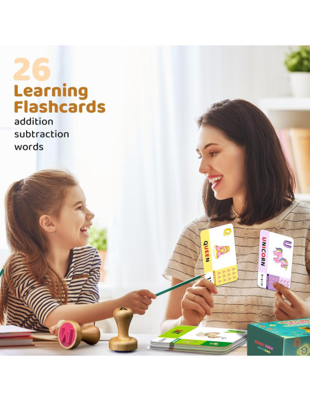 Juego de Sellos de Letras y Números de Madera UdoUto Juego de Sellos de Letras y Números de Madera UdoUto