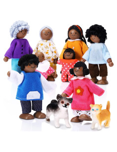 Juego de Casa de Muñecas de Madera Skylety 10 Piezas