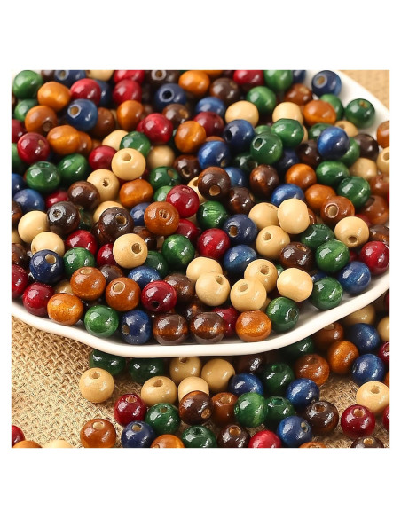 Perlas de Madera Coloridas Dahi 1000pcs 8mm para Manualidades