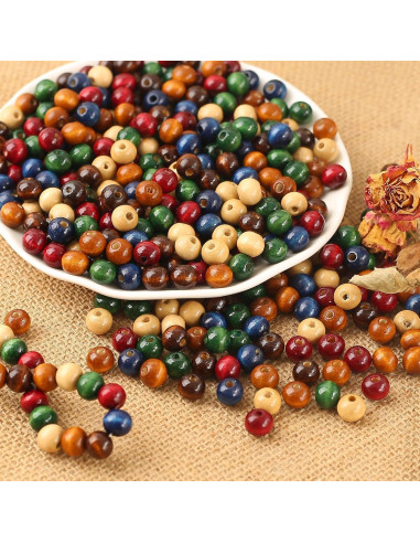 Perlas de Madera Coloridas Dahi 1000pcs 8mm para Manualidades