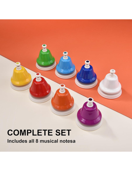 Campanas de Escritorio HILAZA 8 Notas Musicales para Niños