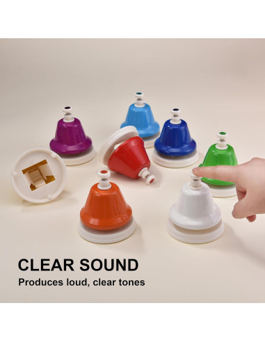 Campanas de Escritorio HILAZA 8 Notas Musicales para Niños
