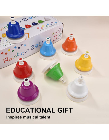 Campanas de Escritorio HILAZA 8 Notas Musicales para Niños