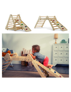 Avenlur Vicus 4 en 1 Gimnasio de Escalada de Madera para Niños