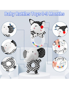 Sonajeros para Bebés FPVERA Elefante Negro 0-6 Meses 2