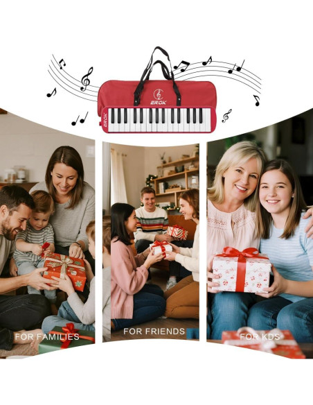 Melódica EROK 32 Teclas Roja con Bolsa de Transporte