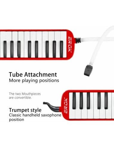 Melódica EROK 32 Teclas Roja con Bolsa de Transporte