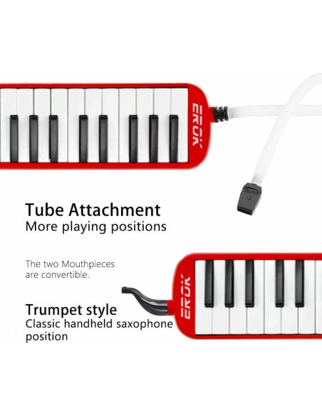 Melódica EROK 32 Teclas Roja con Bolsa de Transporte