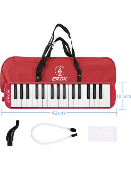 Melódica EROK 32 Teclas Roja con Bolsa de Transporte