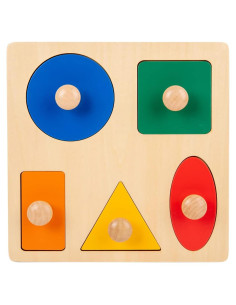 Rompecabezas Montessori de Madera 5 Formas Geométricas 20.8cm