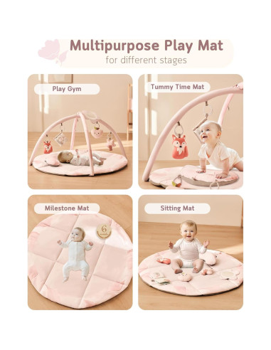 Gimnasio de Juego Fortella para Bebés Rosa Claro con 5 Juguetes
