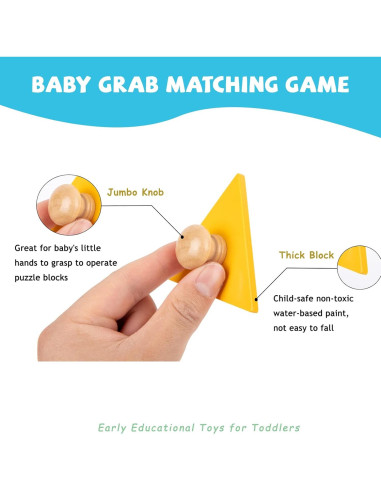 Rompecabezas Montessori de Madera 5 Formas Geométricas 20.8cm