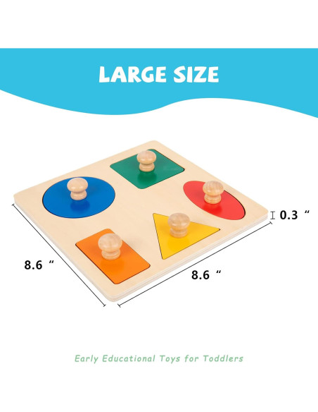 Rompecabezas Montessori de Madera 5 Formas Geométricas 20.8cm