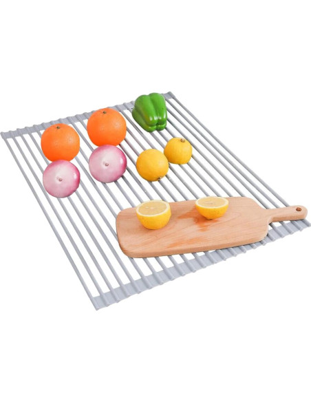 Estante de Secado de Platos Plegable Ahyuan 44.5x40 cm Gris