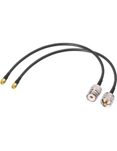 Cables Coaxiales RG58 SMA Macho a UHF 30cm 2-Pack Bingfu 2
