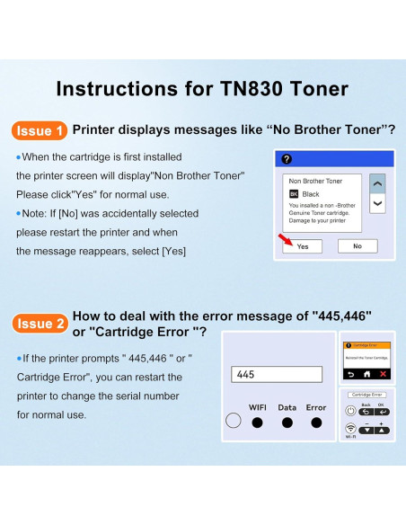 Cartucho de Tóner TN830XL Negro LEMERO UTRUST - 4 Unidades