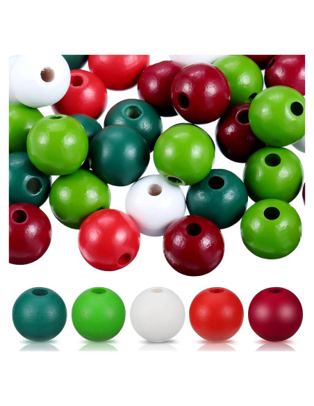 Jetec 160 Piezas Perlas de Madera Coloridas 16mm para Manualidades