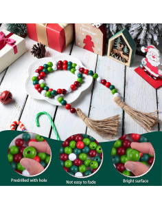 Jetec 160 Piezas Perlas de Madera Coloridas 16mm para Manualidades 2