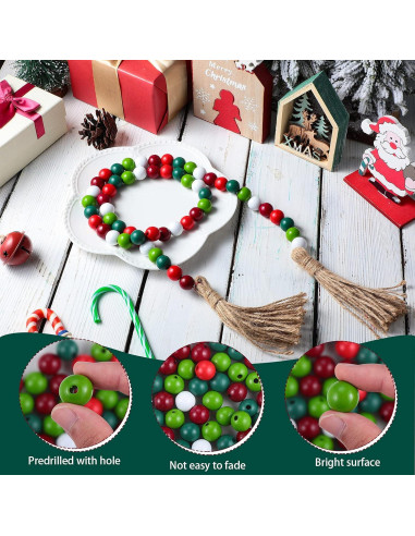 Jetec 160 Piezas Perlas de Madera Coloridas 16mm para Manualidades