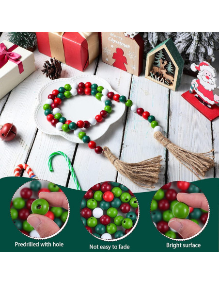 Jetec 160 Piezas Perlas de Madera Coloridas 16mm para Manualidades