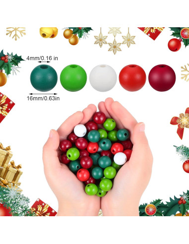 Jetec 160 Piezas Perlas de Madera Coloridas 16mm para Manualidades