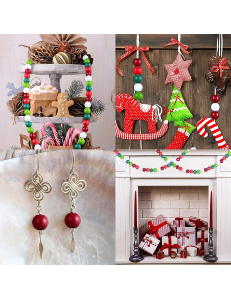 Jetec 160 Piezas Perlas de Madera Coloridas 16mm para Manualidades