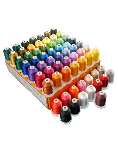 Kit de Hilos de Bordar 64 Bobinas 1000M Poliester Nuevo Brothread