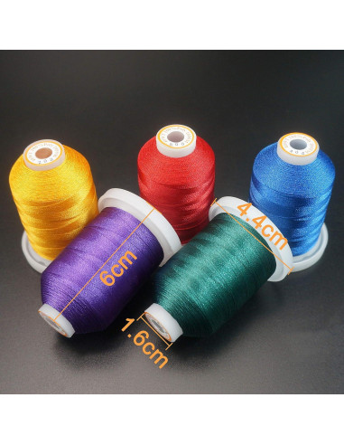 Kit de Hilos de Bordar 64 Bobinas 1000M Poliester Nuevo Brothread