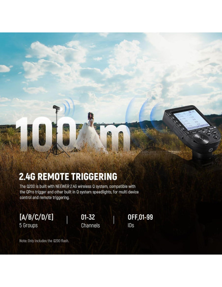 Kit de Luz de Video LED NEEWER AP150C 150W RGB con Flash Q200