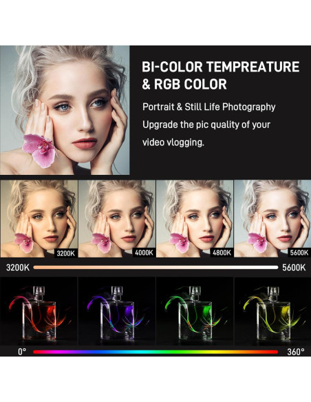 GVM 800D RGB LED Luz de Video Bi-Color 3200K-5600K