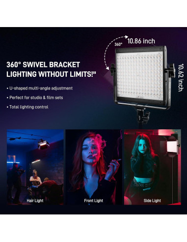 GVM 800D RGB LED Luz de Video Bi-Color 3200K-5600K