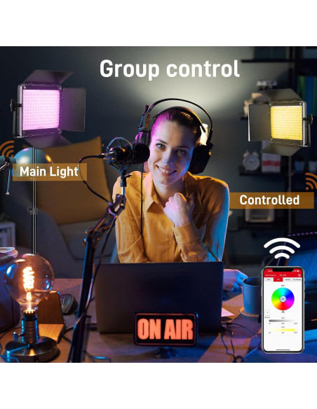 GVM 800D RGB LED Luz de Video Bi-Color 3200K-5600K
