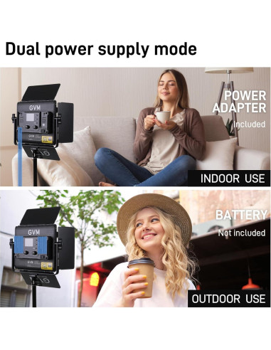 GVM 800D RGB LED Luz de Video Bi-Color 3200K-5600K