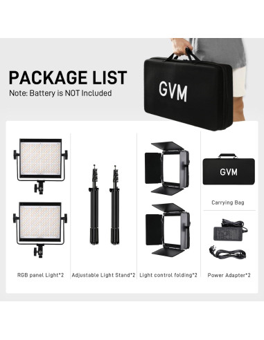 GVM 800D RGB LED Luz de Video Bi-Color 3200K-5600K