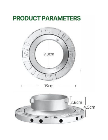 Anillo de velocidad Fotoconic para flash Bowens S