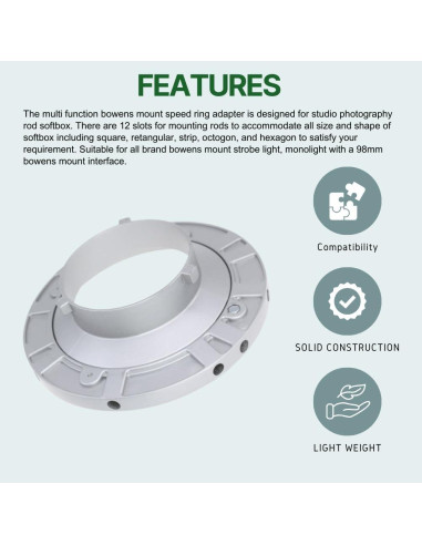 Anillo de velocidad Fotoconic para flash Bowens S