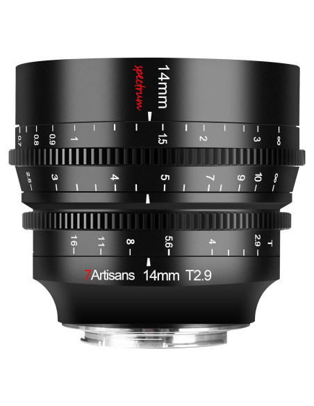 Lente Cine 7artisans 14mm T2.9 Ultra Gran Angular 114 Lente Cine 7artisans 14mm T2.9 Ultra Gran Angular 114