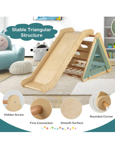 Gimnasio de Escalada 4 en 1 Costzon para Niños Beige