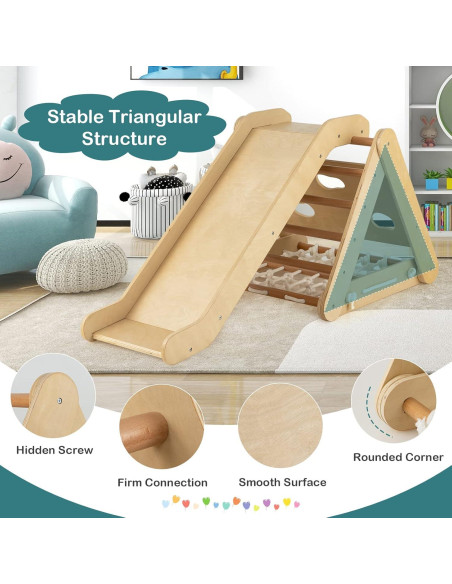 Gimnasio de Escalada 4 en 1 Costzon para Niños Beige