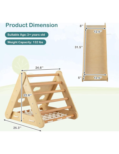 Gimnasio de Escalada 4 en 1 Costzon para Niños Beige