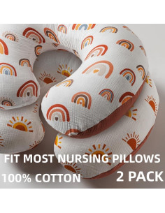 Funda de Almohada de Muselina para Lactancia FIGEPO 100% Algodón Boho - 2 Piezas 2