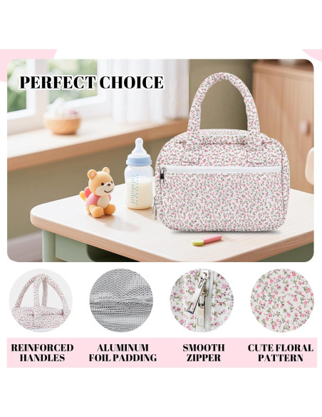 Bolsa para Bomba de Pecho Portátil Rosa - Compatible Elvie, Willow, Momcozy