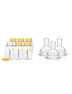Botellas de Almacenamiento Medela 6x148ml + 3 Tetinas Silicona